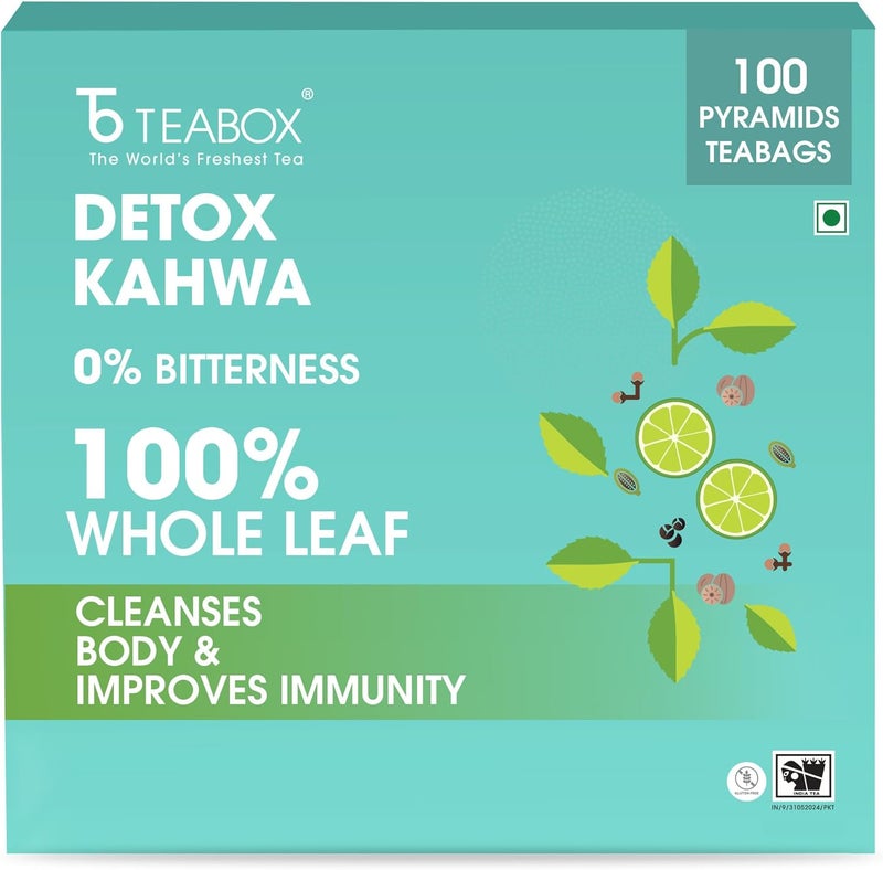 Teabox Detox Kahwa Herbal Tea - 100 Teabags - Image 1